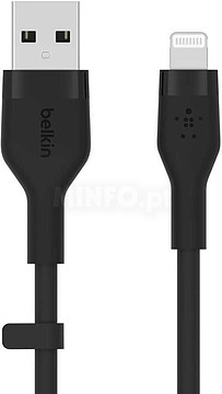 CAA008BT1MBK : Cabo Belkin Silicone USB-A to Ligthning 1M Black