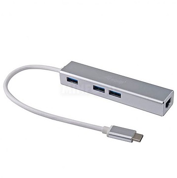 133481 : ADAPTADOR USB-C EQUIP HUB USB 3.0 3 PUERTOS GIGABIT ETHERNE...