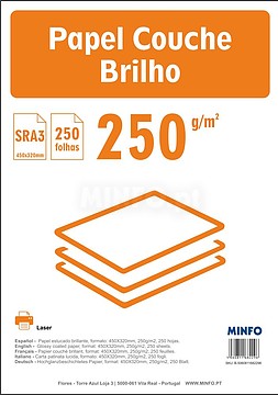 Papel Couch : Digital Gloss SRA3 : 250g/ m2 : 45x32 ( Pack 250fls )
