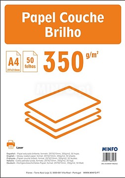 Papel Couch : Digital Gloss : A4 : 350g/ m2 : ( pack 50fls )