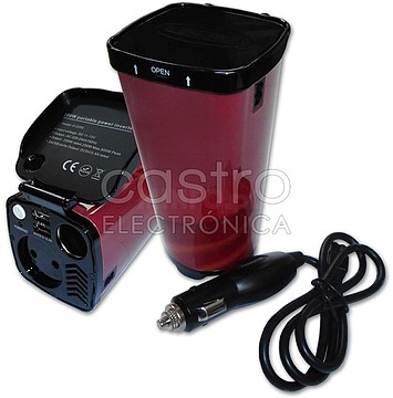 012200 : Conversor 12V - 220 volts 200W tipo copo c/ cabo Isq 012200