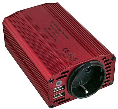 012300 : Conversor 12V - 220 volts 300W aluminio c/ cabo Isq 012300