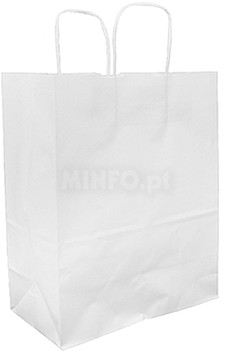 Saco 100g 27x16x31cm Papel Branco c/ Asas 1un Saco 100g 27x16x31cm P...