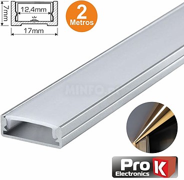 G-PAFL02AN : PERFIL DE ALUMÍNIO P/ FITA LEDS 2M PROK