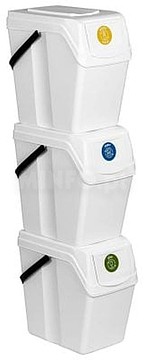 Conjunto de 3 baldes de 25L asas Branco