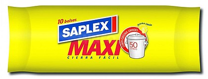 G-95152 : 95152 BOLSA BASURA MAXI LIMON BLANCA 50LT SAPLEX 70X57CM
