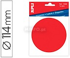 11909 : ETIQUETA ADESIVA APLI 11909 VINIL VERMELHO SINALIZA?O CRISTAIS 114 MM DIAMETRO BLISTER DE 1 UNIDADE Preco Uni. venda multiplos 1