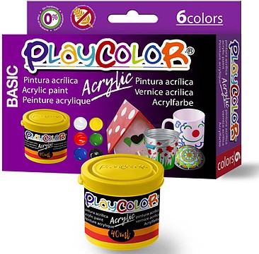 18191. : ESTUCHE ACRYLIC BASIC 40ML. 6 COLORES SURTIDOS PLAYCOLOR 18...