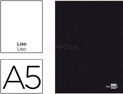 LA18 : CADERNO AGRAFADO LIDERPAPEL CAPA PRETA DIN A5 80 F LISO 60GR