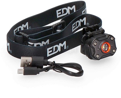 G-36417 : 36417 MINI Lanterna DE CABEZA LED 400 LUMEN RECARGABLE EDM