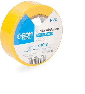 47002 CINTA AISLANTE 10M X19MM AMARELA EDM (venda multiplos 10 uni)