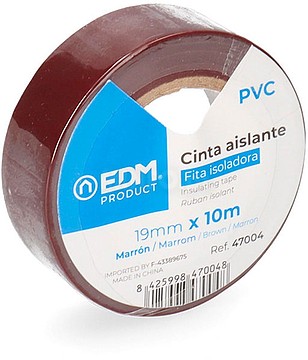 47004 CINTA AISLANTE 10M X19MM MARRON EDM (venda multiplos 10 uni)