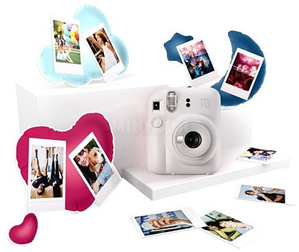 70100161856 : Kit camara fujifilm mini instax 12 color blanco arcill...