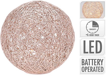 72106 BOLA COM 20 LEDS 20CM DORADA LUZ QUENTE