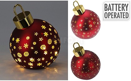 G-72480 : 72480 BOLA DE NATAL LED VERMELHA MATE, BRANCO QUENTE, 15 ...