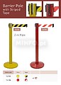 Pack2 : Poste Separador Amarelo :  Cinta Preta e Amarela Extensvel 320mm dimetro 910mm altura e 63mm dimetro